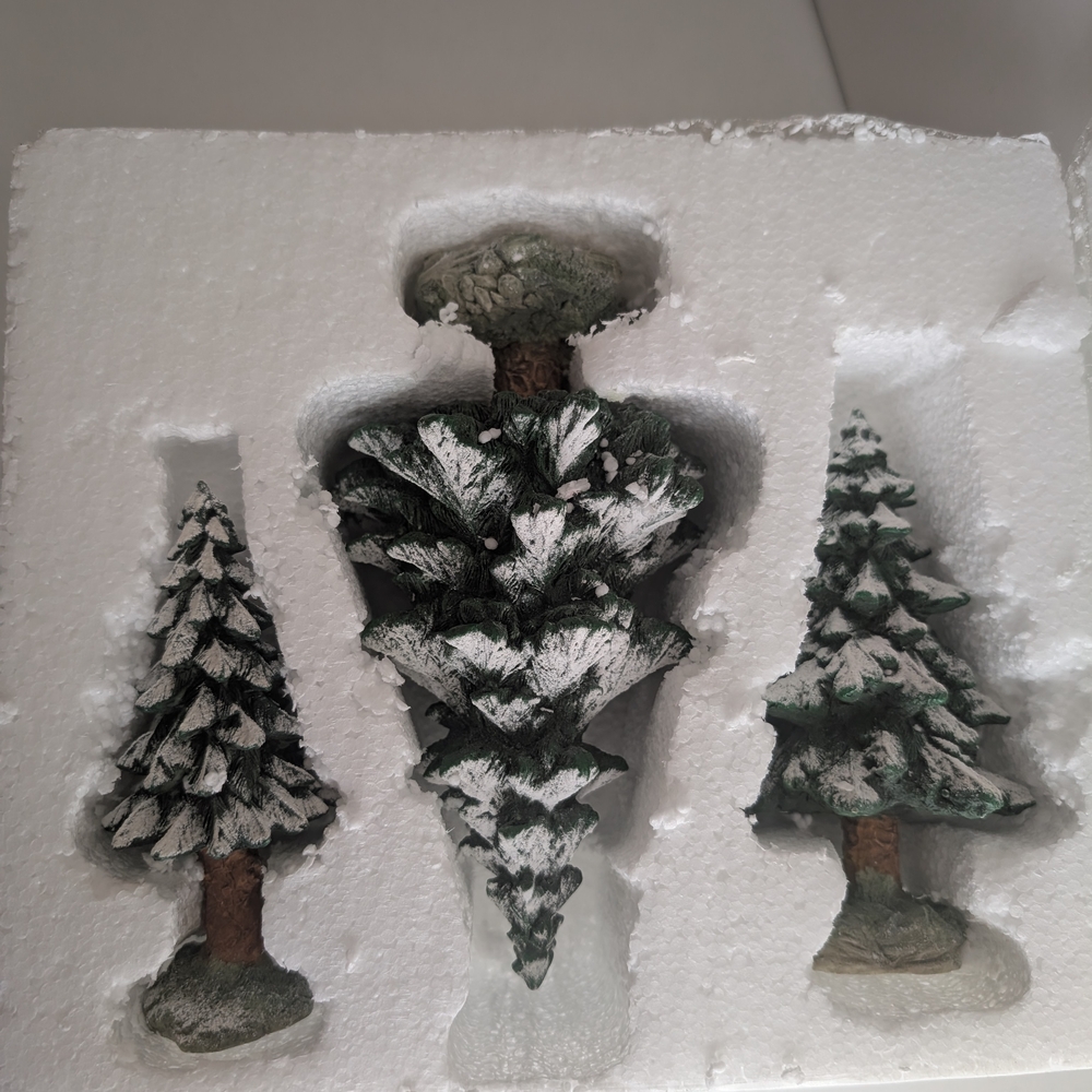 Decorative Snowy Pine Tree Set